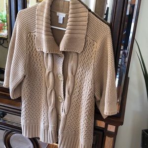 Short sleeved sweater, beige